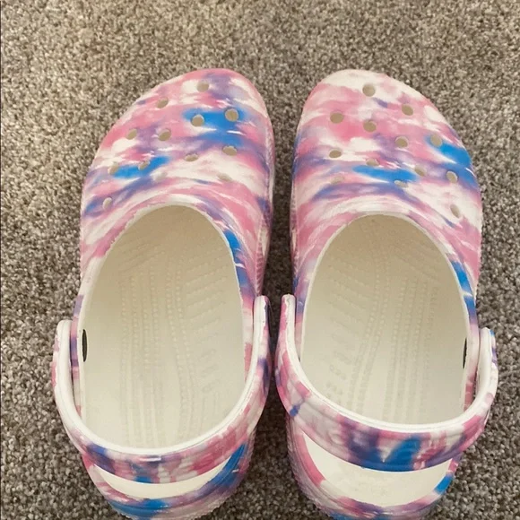 CROCS Pink and Blue Water Shoes with Perforated Design - Picture 3 of 7